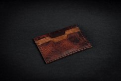 Párty kožená ručně šitá peněženka na karty a papírovou hotovost