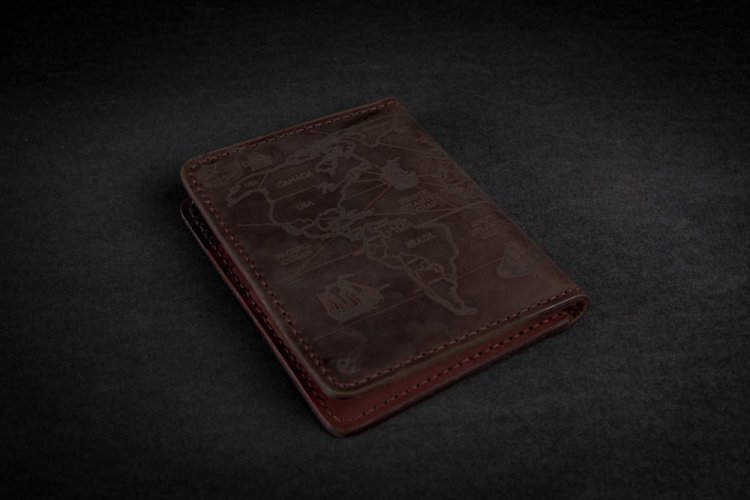 Kožená passportka/cestovní peněženka - ručně šitá