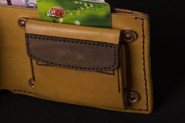 Pánská ručně šitá kožená peněženka CLASSIC-malý mincovník