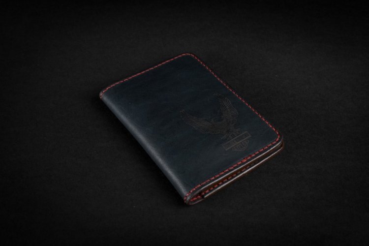 Ručně šitá kožená peněženka na doklady/dokladovka
