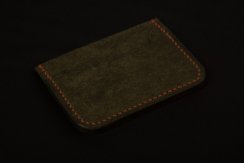 Kožená ručně šitá horizontální peněženka na karty + papírovou hotovost