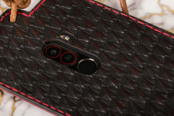 Formovaný ručně šitý kožený obal na mobilní telefon+kapsa na kartu