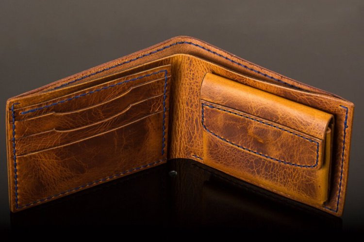 Pánská kožená ručně šitá peněženka s RFID ochranou karet - CLASSIC premium